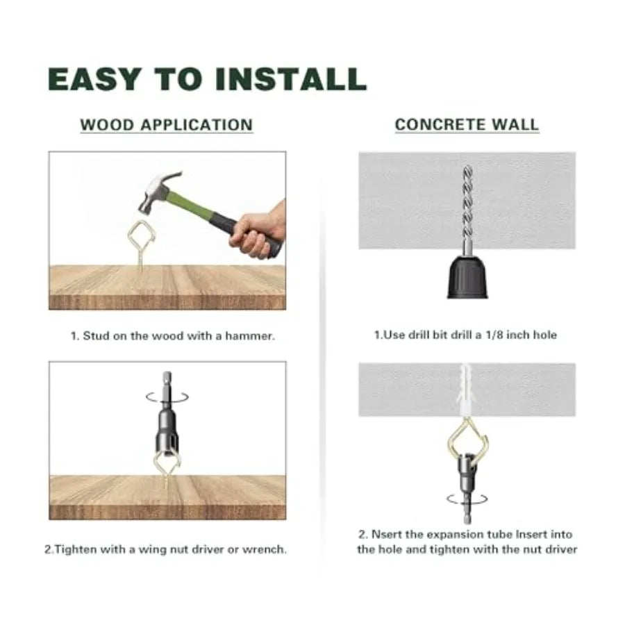 Outdoor Hooks for String Lights, Hanging Baskets
