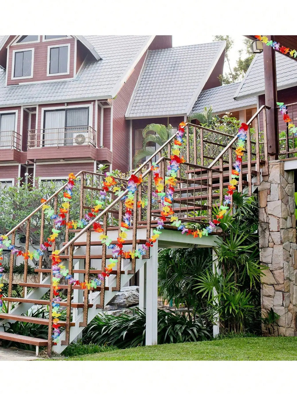 Floral Hawaiian Garland Banner Decor