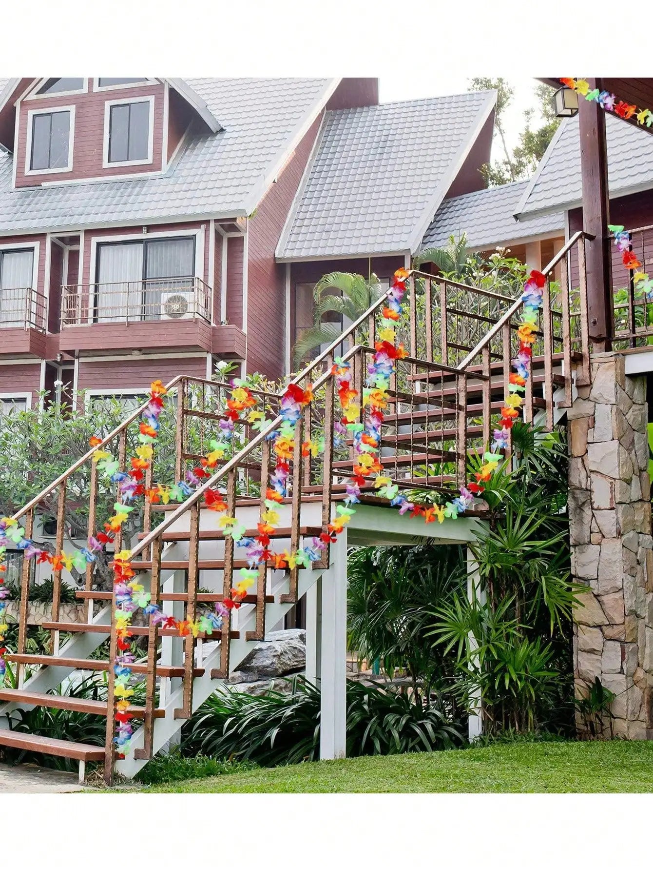Floral Hawaiian Garland Banner Decor