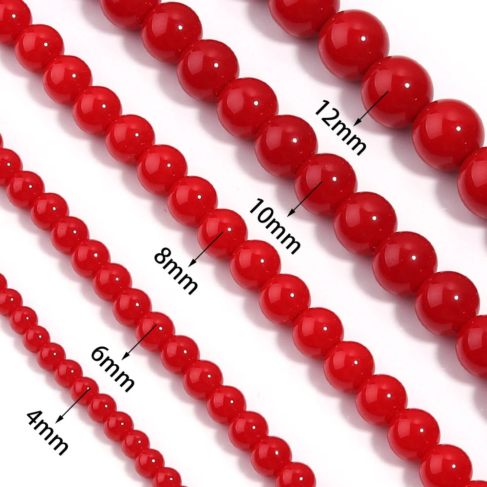 Red Jades Stone Beads Spacer Beads
