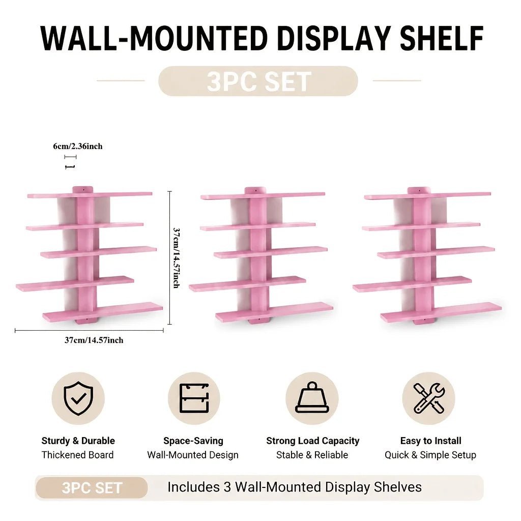 4-Piece Set of Floating Wall Racks