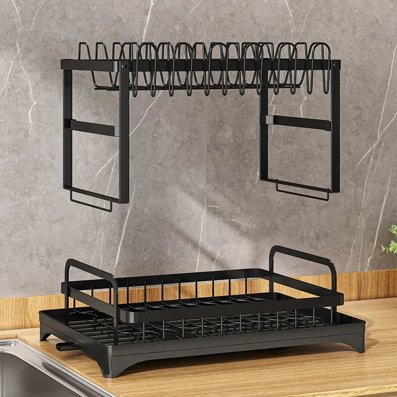 2-Tier Dish Racks with Drainboard