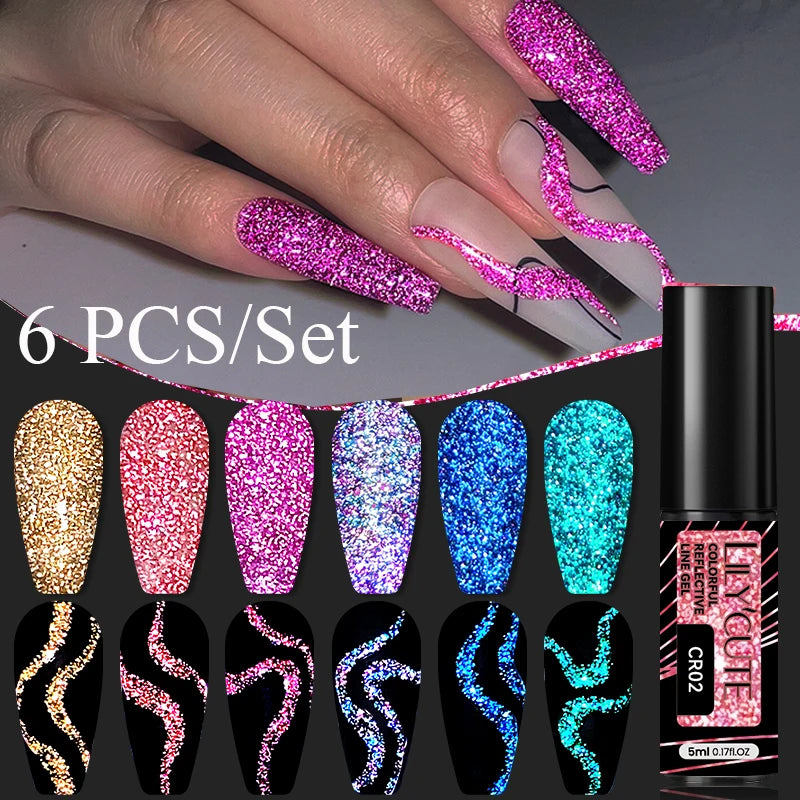 Reflective Glitter Nail Art