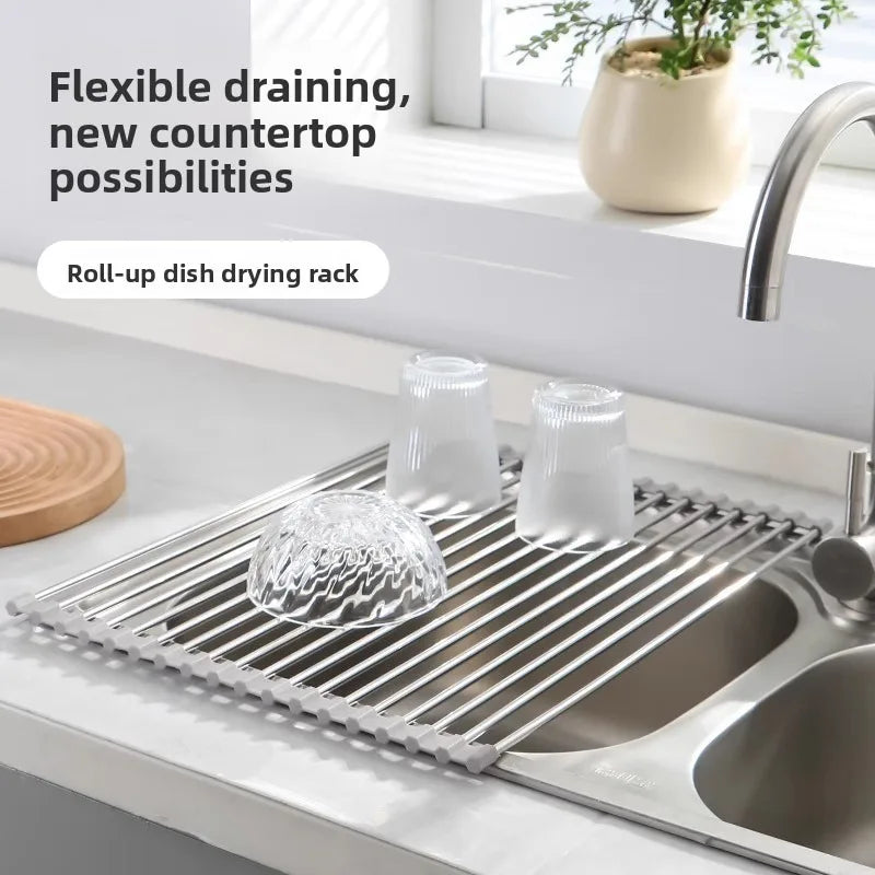 Foldable Roll Up Dish Drainer