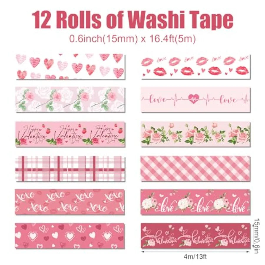 Pink Heart Washi Tape Set