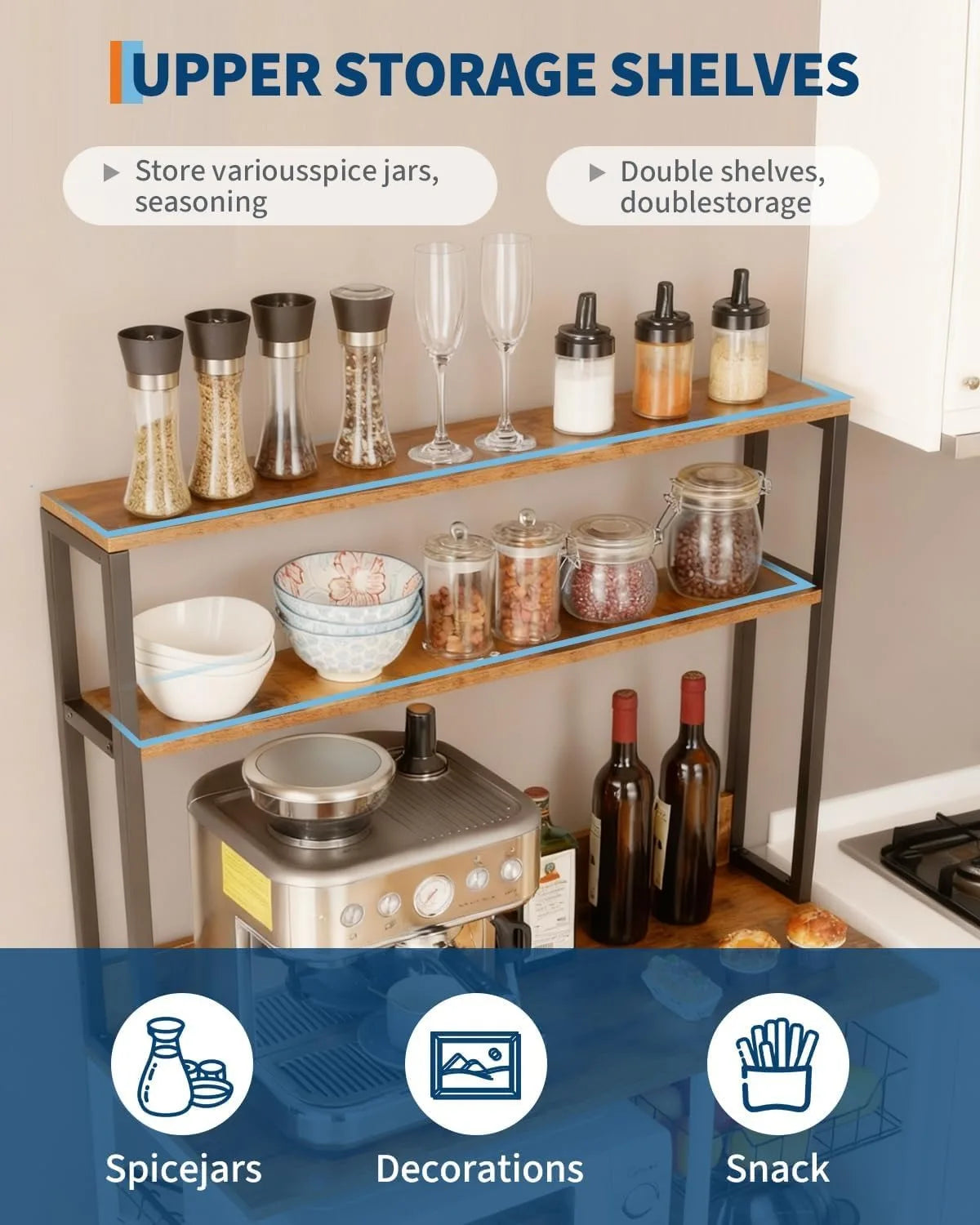 Kitchen Baker Rack with Power Outlet