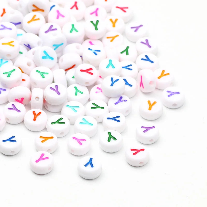 Round A-Z Alphabet Letter Beads