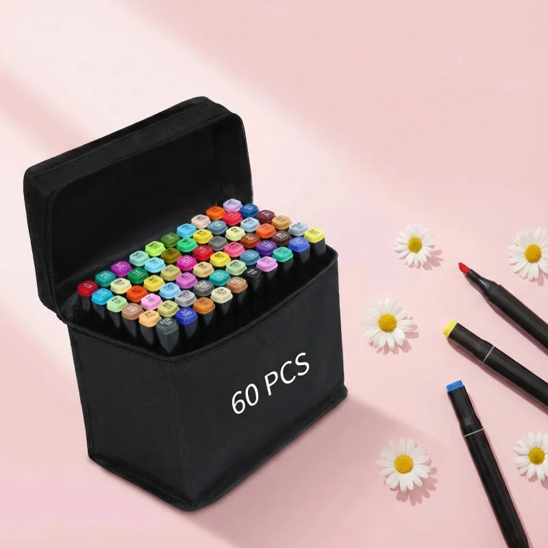 40/60/80/132/180/274 Colors Alcohol Drawing Markers Dual Tip Permanent Art Sketch Markers for Illustration School Supplied