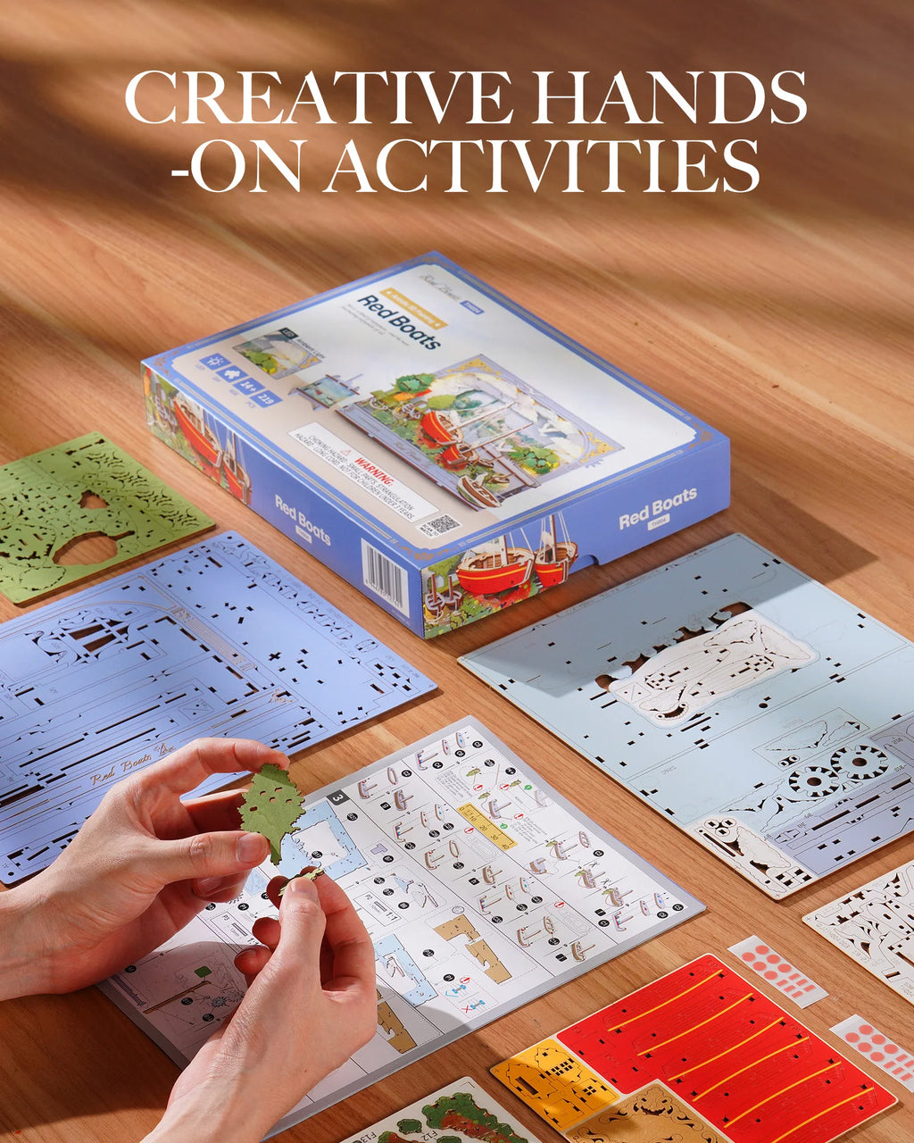 Red Boats Wooden 3D Puzzle