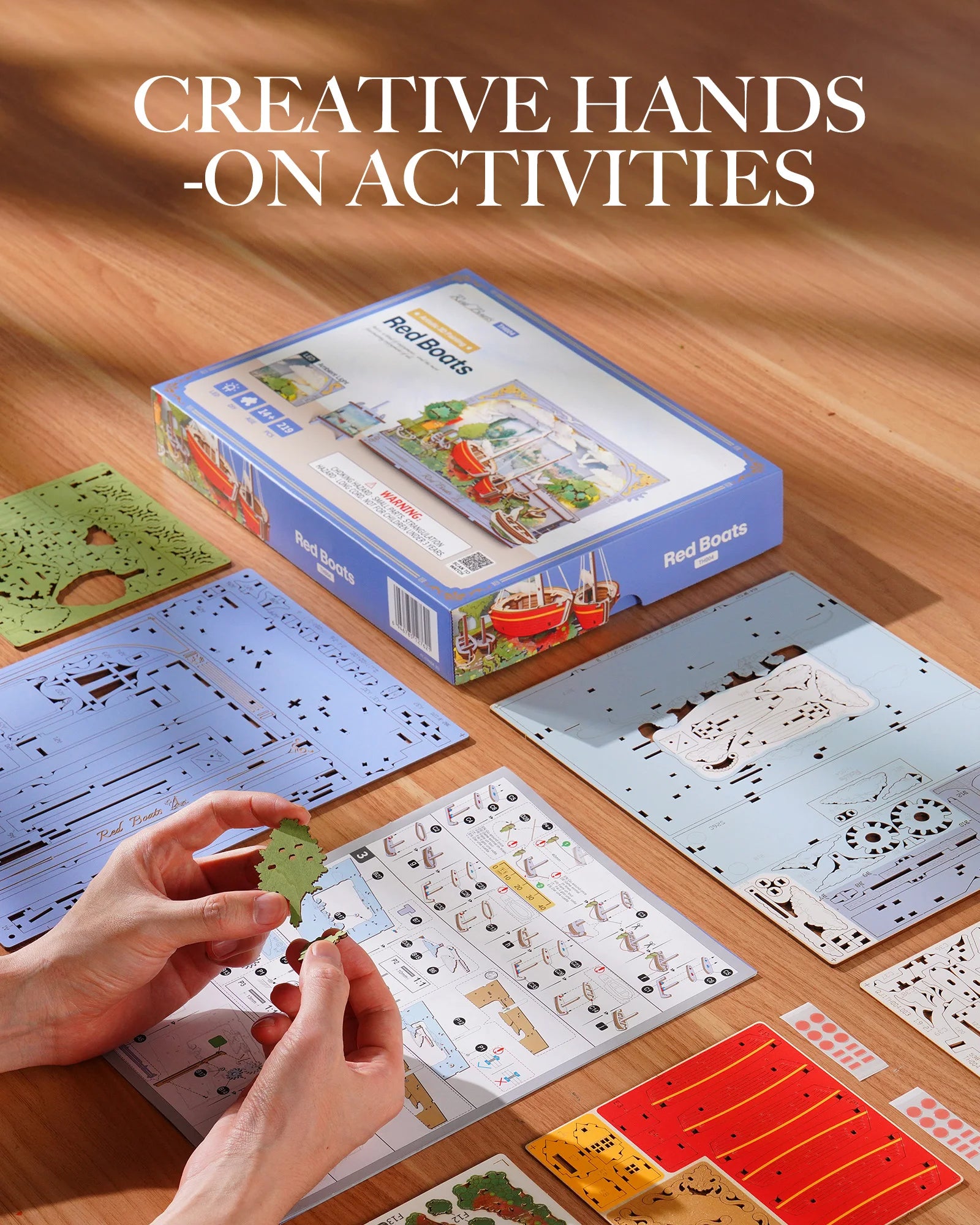 Red Boats Wooden 3D Puzzle
