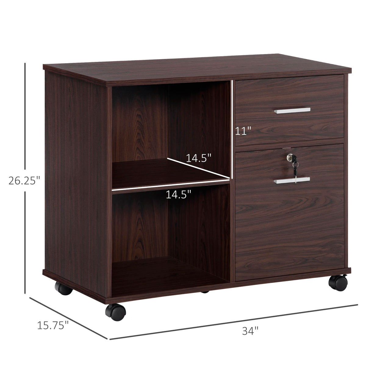 Lateral File Cabinet with Wheels