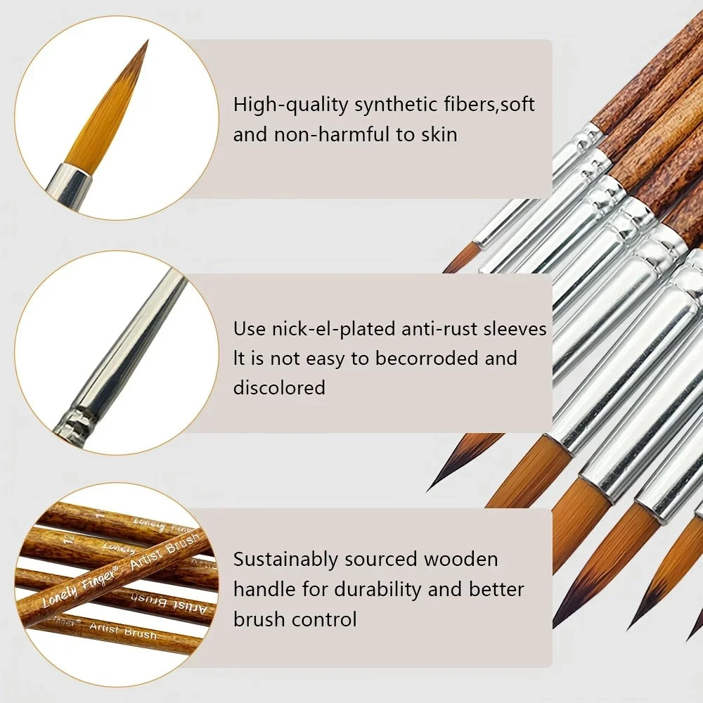 Nylon Paint Brush Set