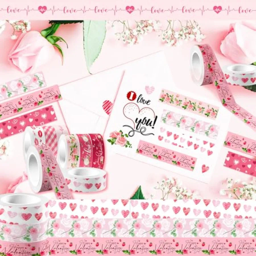 Pink Heart Washi Tape Set