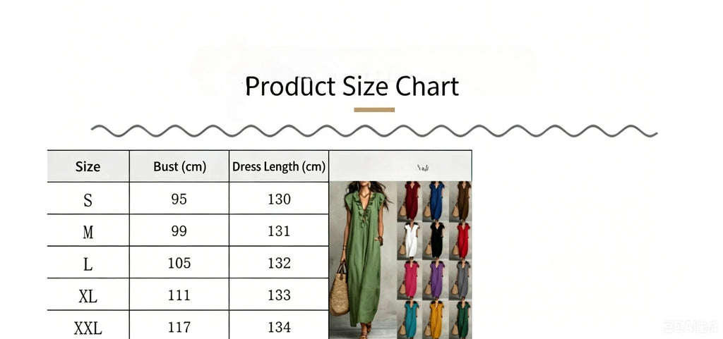 Women's Bohemian Ruffle Linen Maxi Dress
