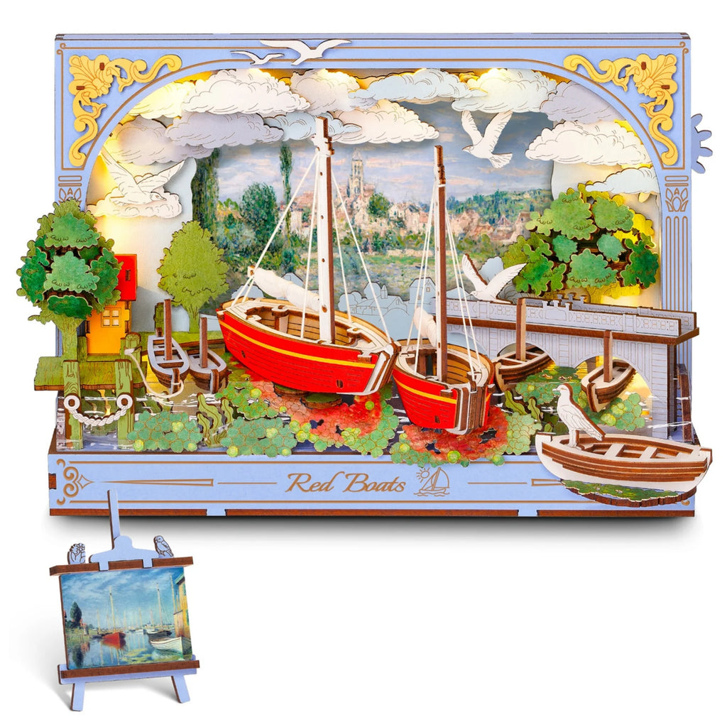 Red Boats Wooden 3D Puzzle