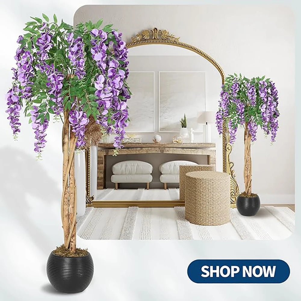 4-6ft Artificial Purple Bean Flower Tree