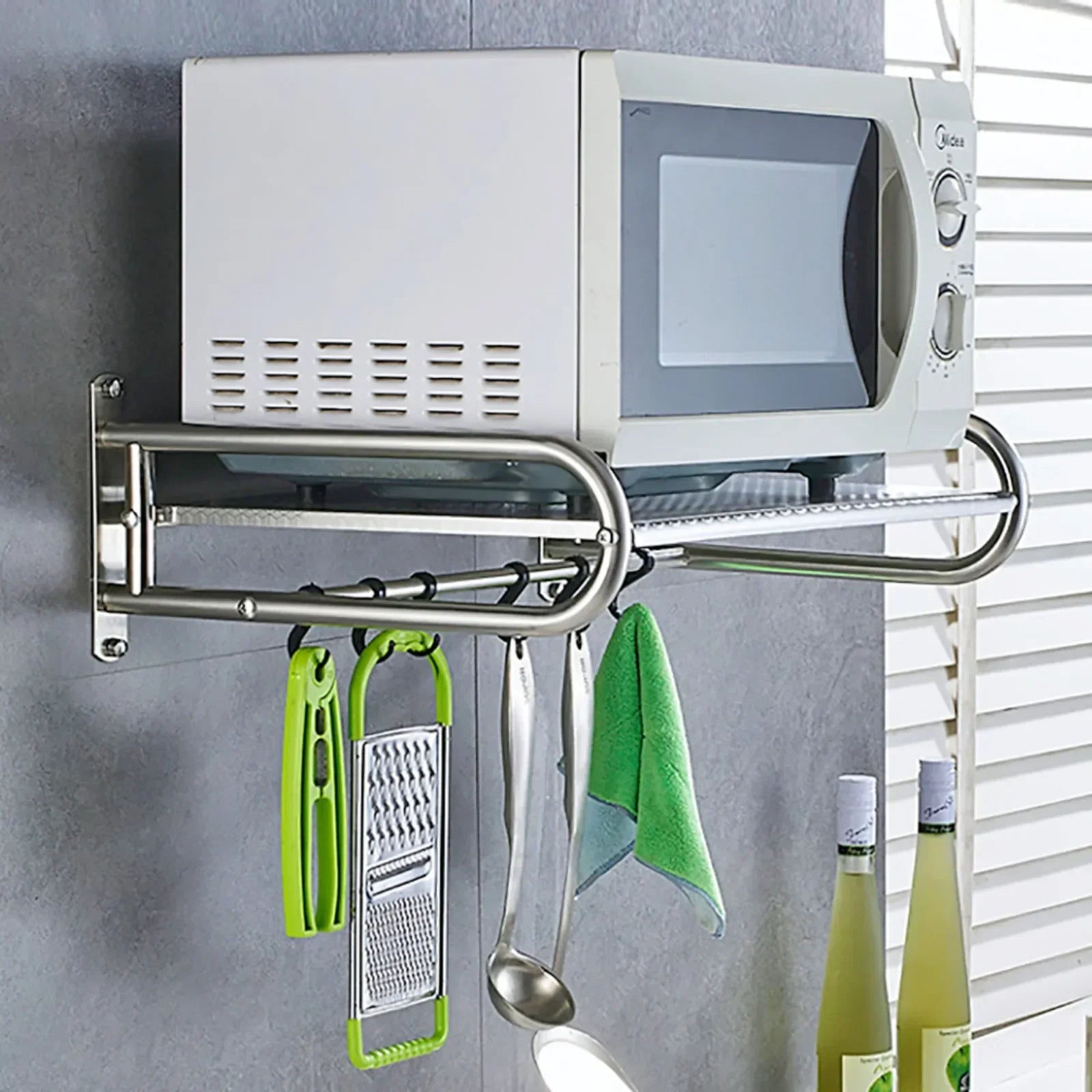 Stainless Steel Wall Mount Microwave Shelf