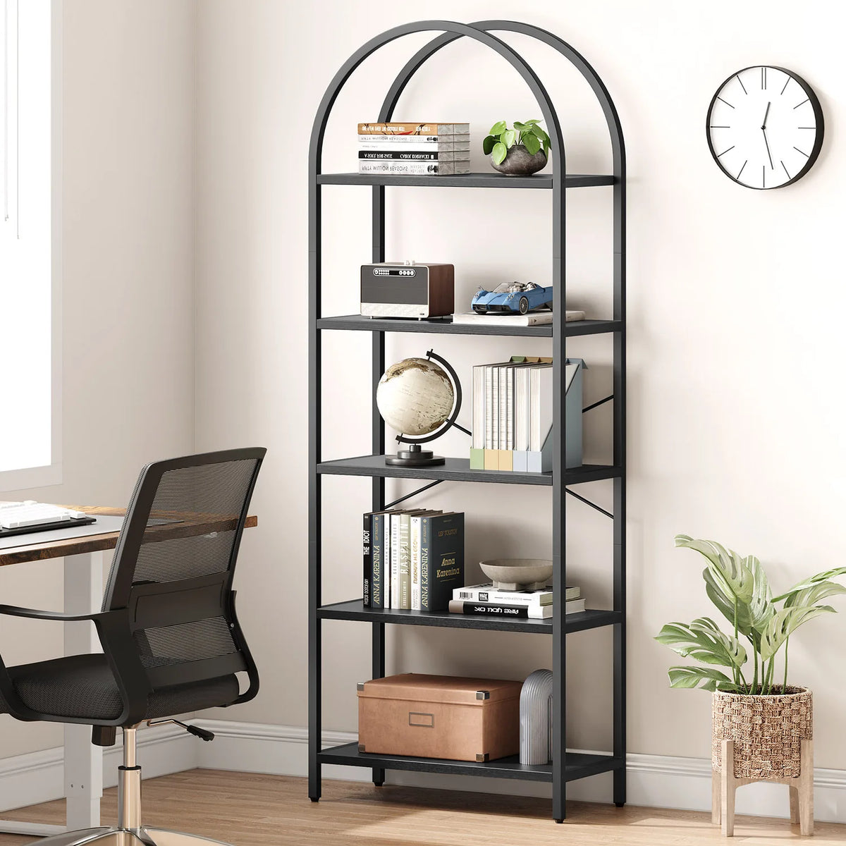 5-Tier Arched Bookshelf