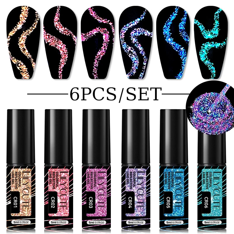 Reflective Glitter Nail Art