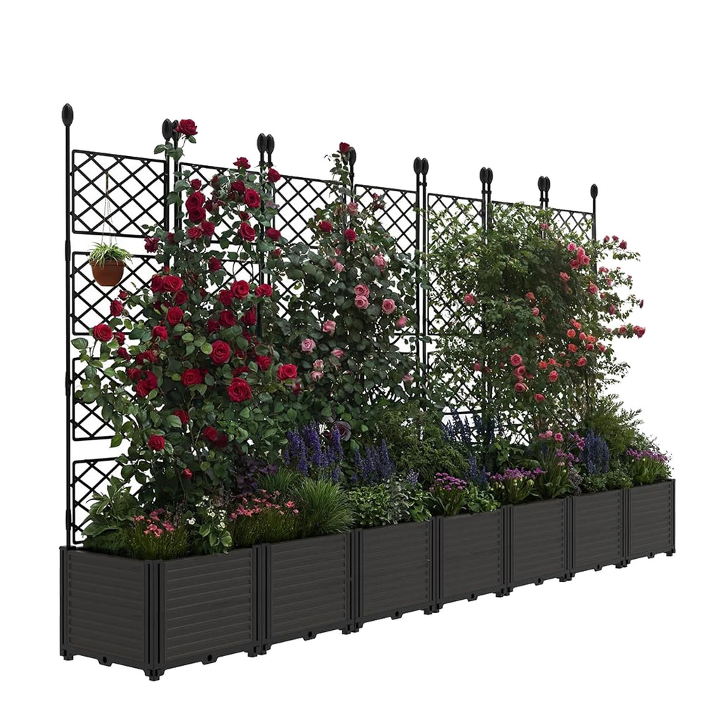 Raised Garden Bed Planter Box with Trellis