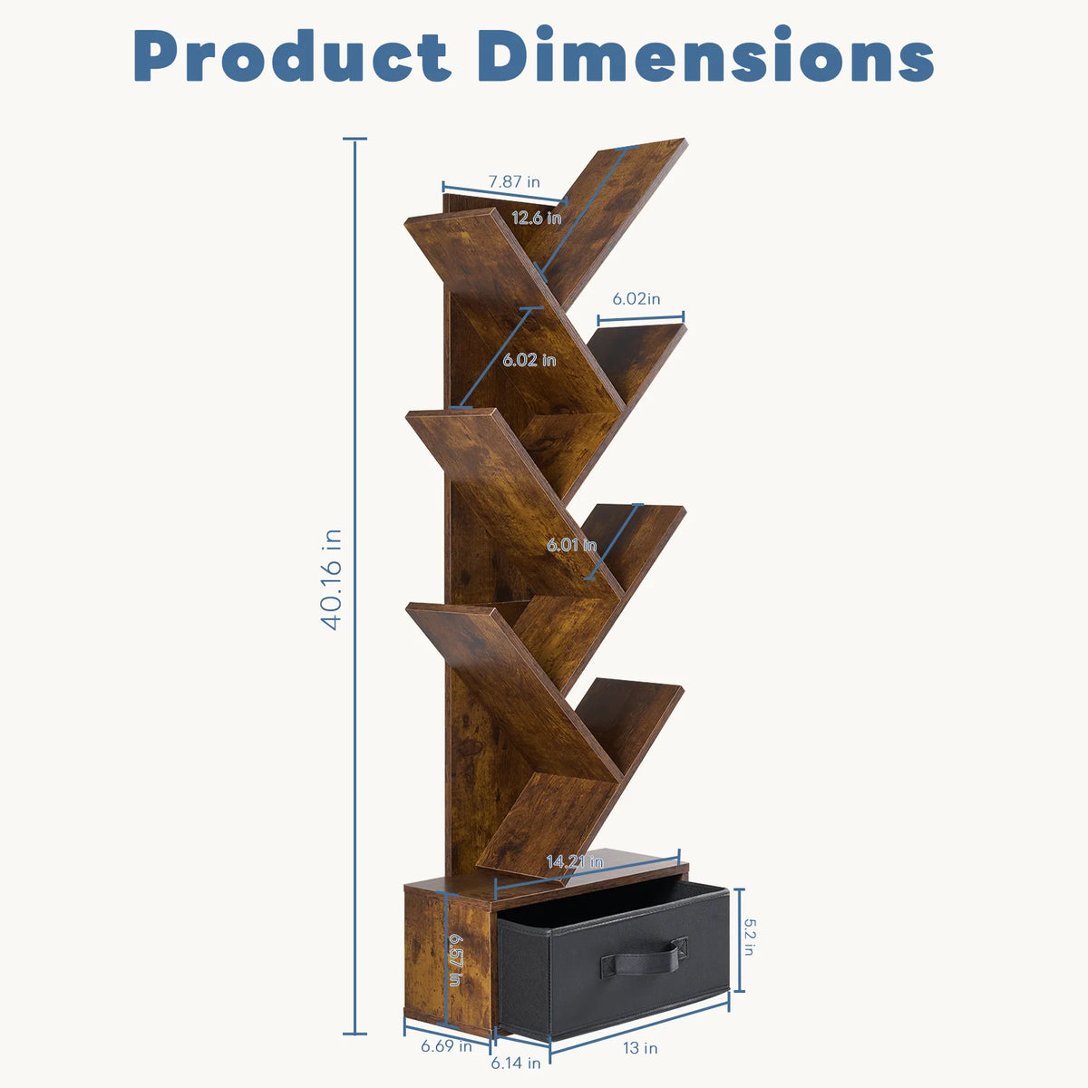 Geometric Wooden Book Rack