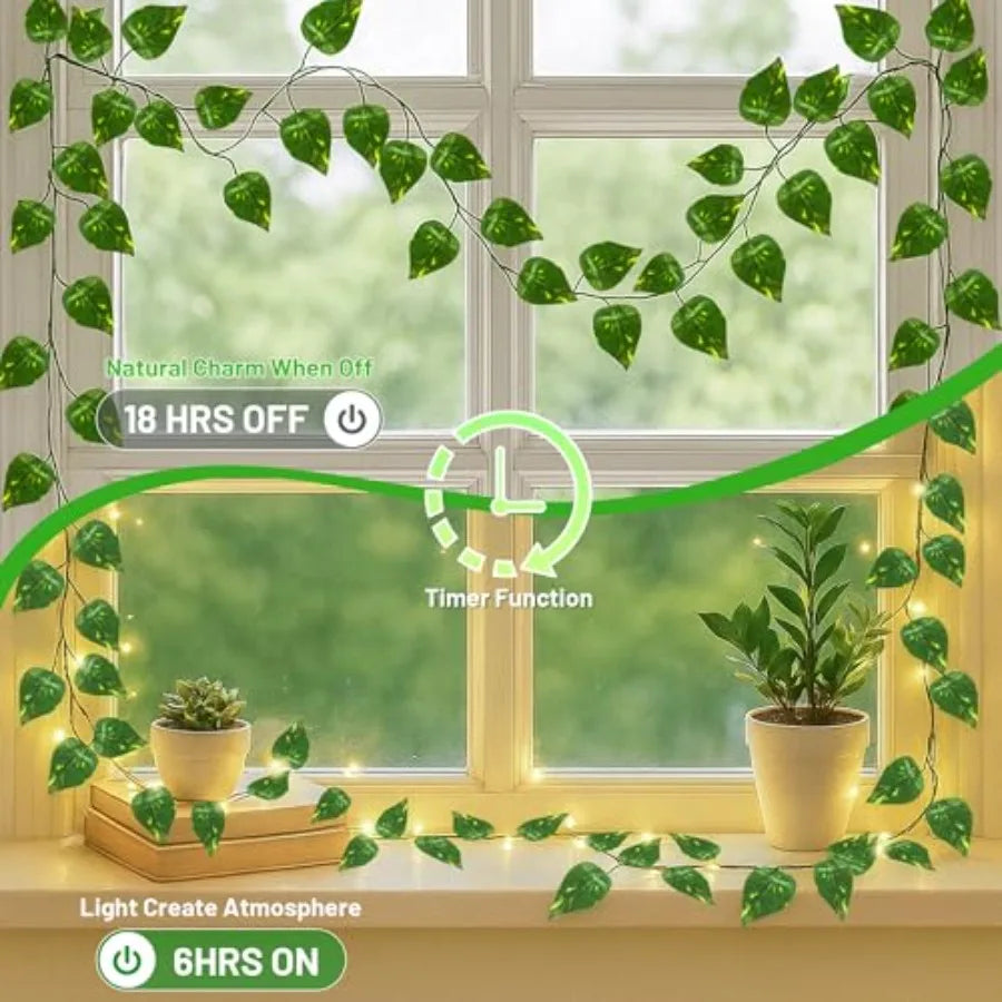 Pothos Vines with Fairy Lights