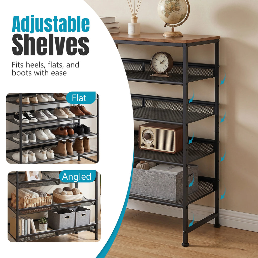 5-Tier Metal Shoe Storage Organizer