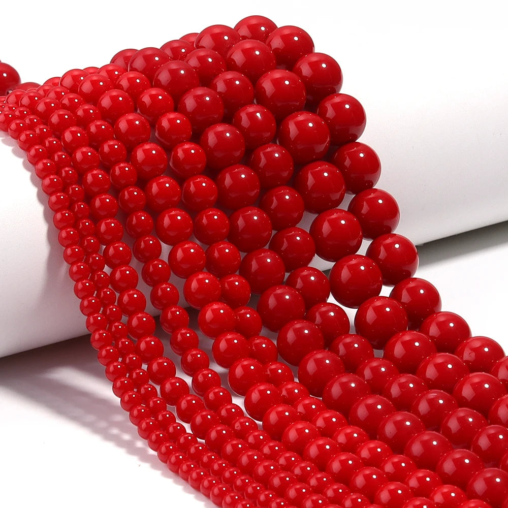 Red Jades Stone Beads Spacer Beads