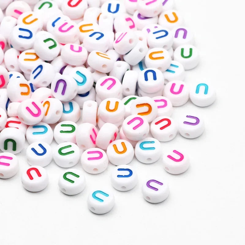 Round A-Z Alphabet Letter Beads