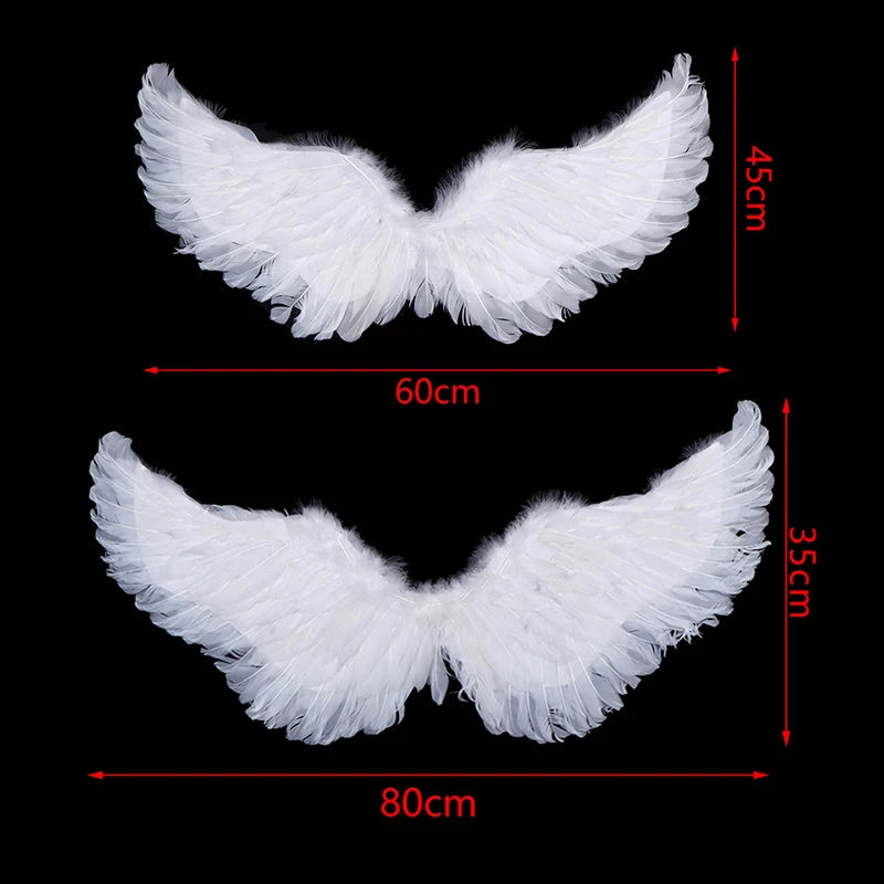 Kids Adult White Angel Feathers