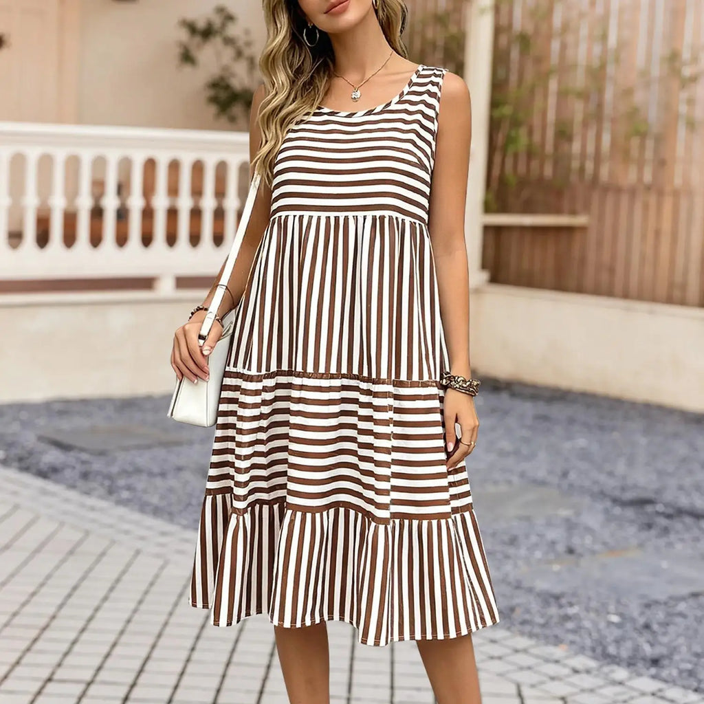 Women's Summer Striped Midi Dress