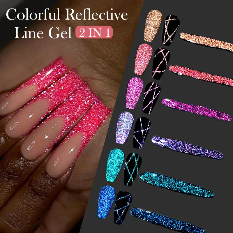Reflective Glitter Nail Art