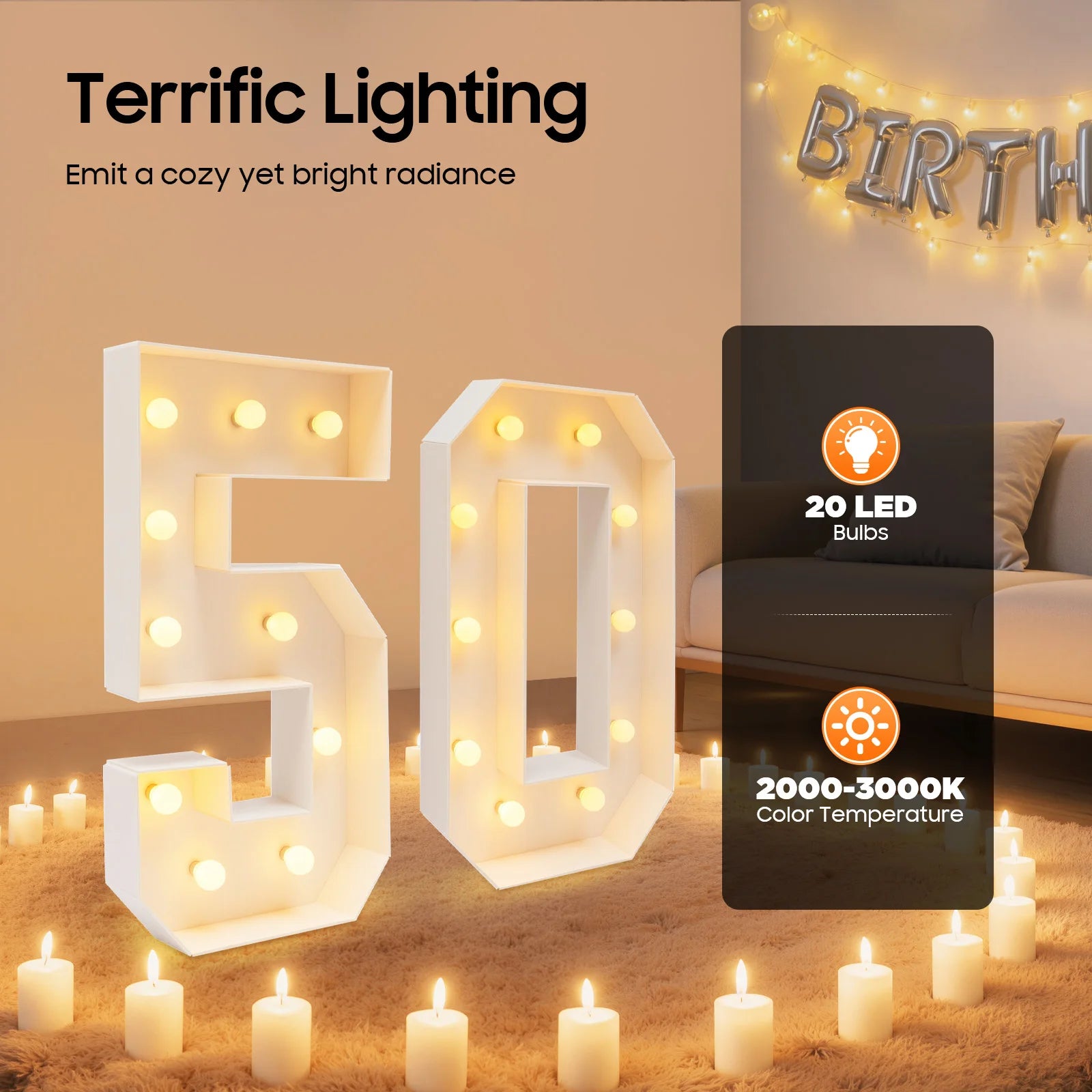 Giant number Led Light
