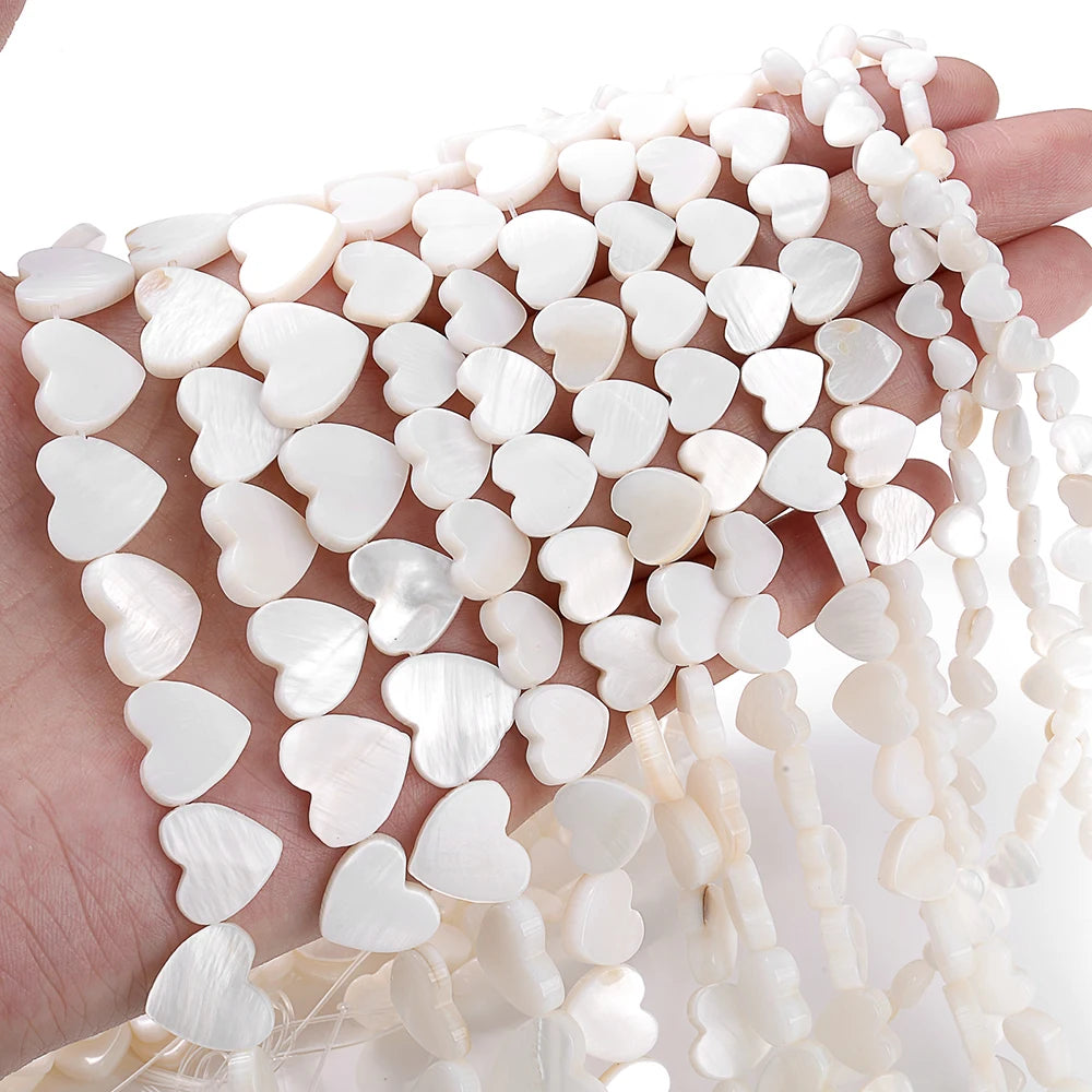 White Heart Shell Beads