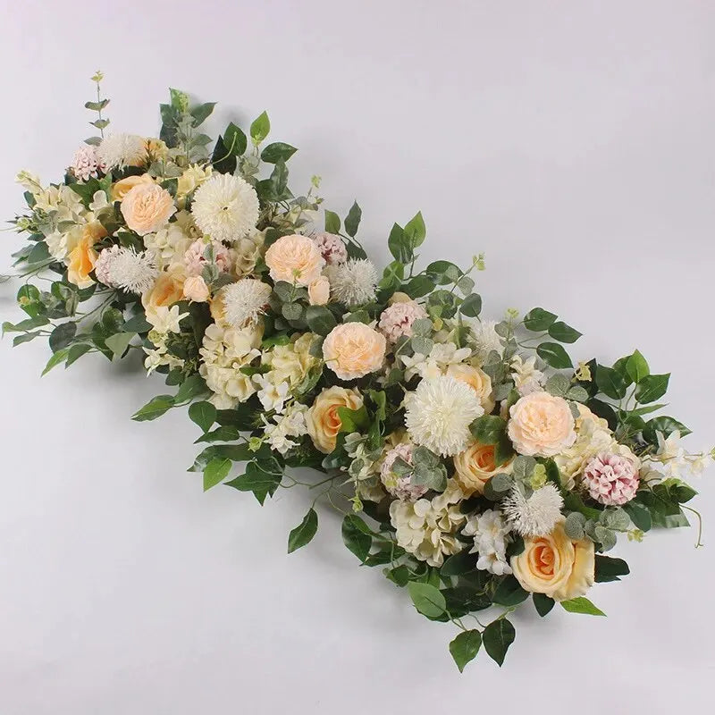 White Rose Artificial Flower Row