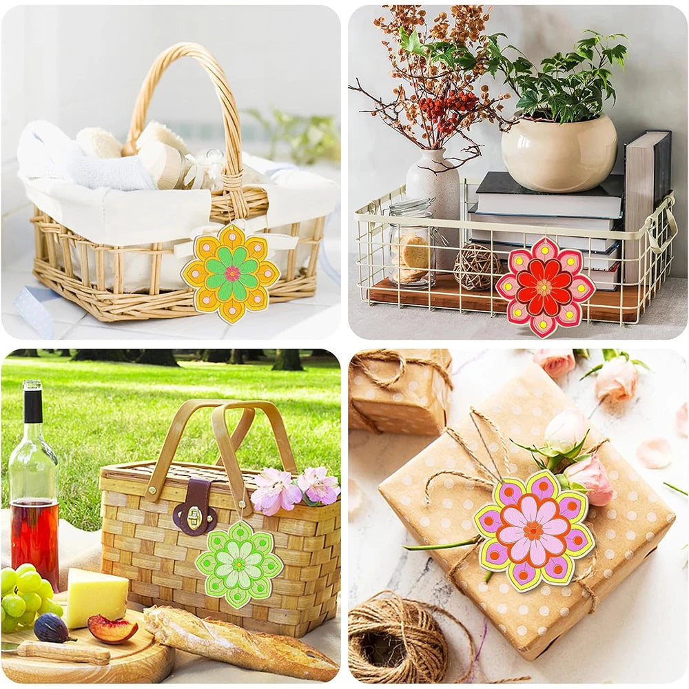 Unfinished Wooden Flower Ornaments