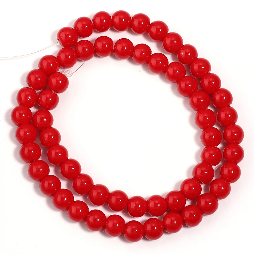 Red Jades Stone Beads Spacer Beads