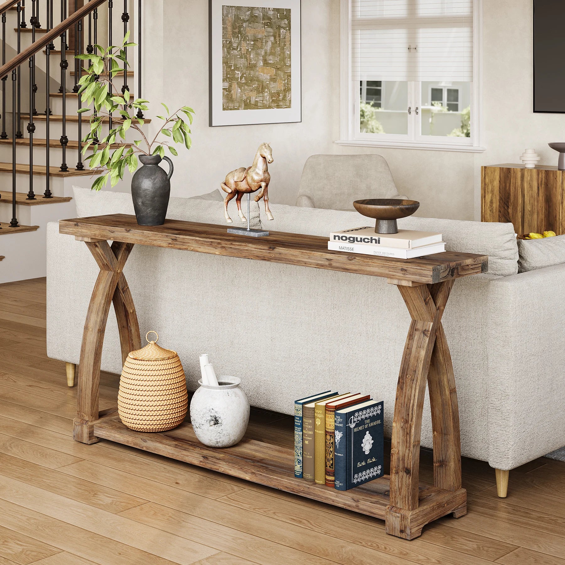 Wood Console Table for Entryway