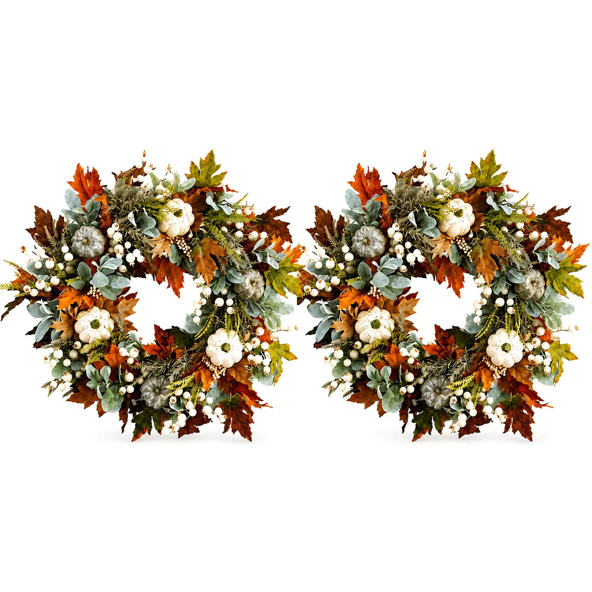 Rustic Peony And Pumpkin Wreath