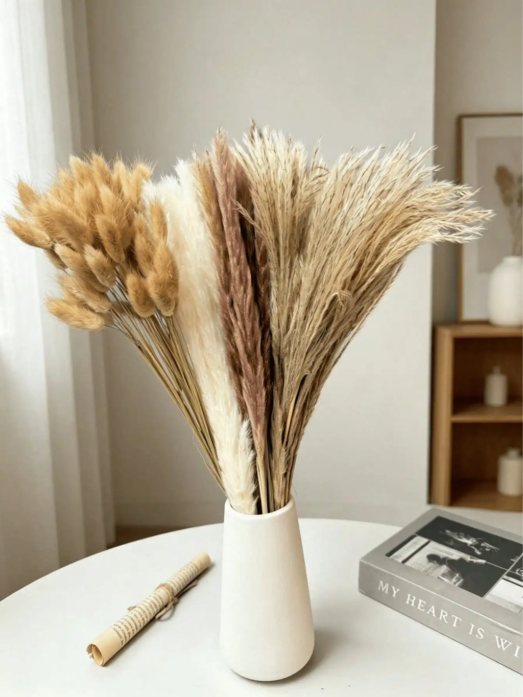White Artificial Pampas Grass Decor