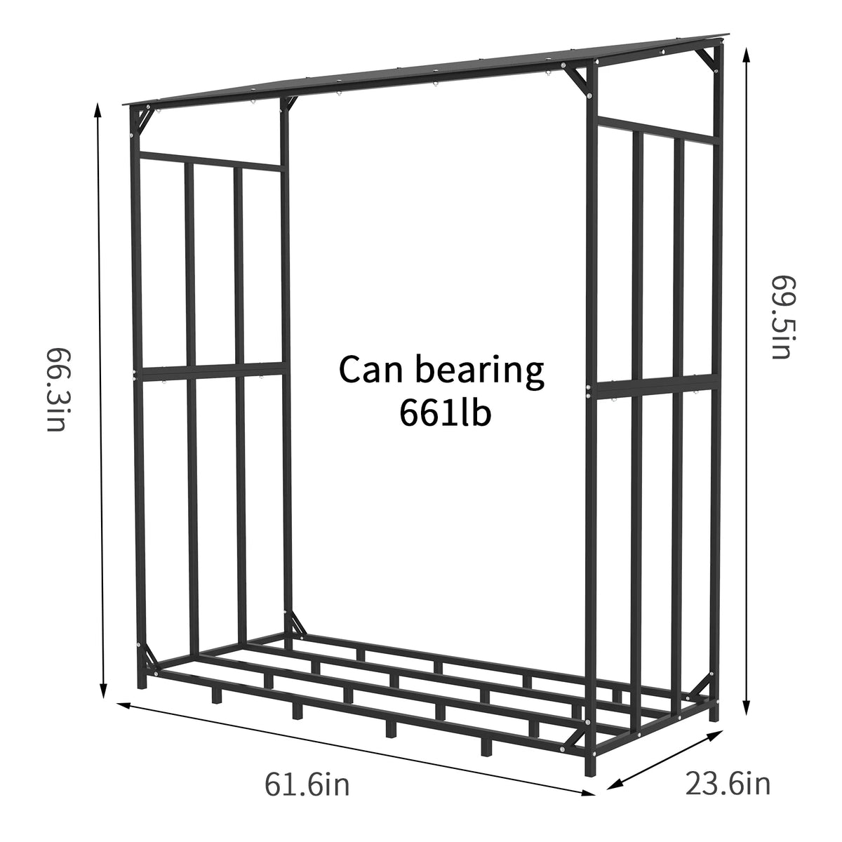 Outdoor Firewood Rack with Cover