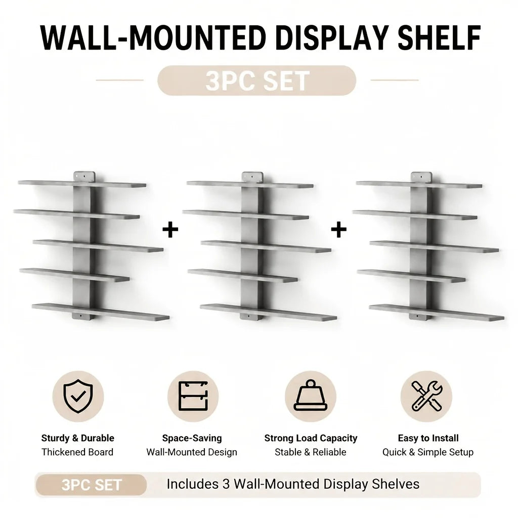4-Piece Set of Floating Wall Racks