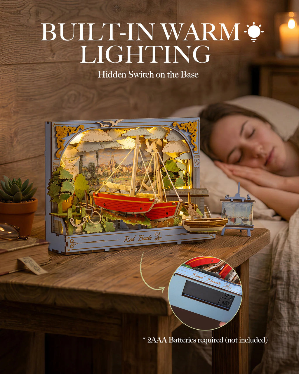 Red Boats Wooden 3D Puzzle