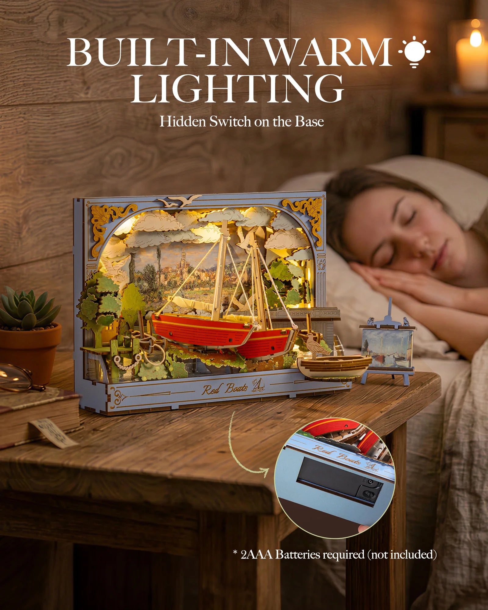 Red Boats Wooden 3D Puzzle