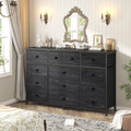 EnHomee 13-Drawer Storage Unit & TV Stand – 47" Wide Fabric Dresser with Wood Top – For Bedroom, Living Room, Hallway, Apartment