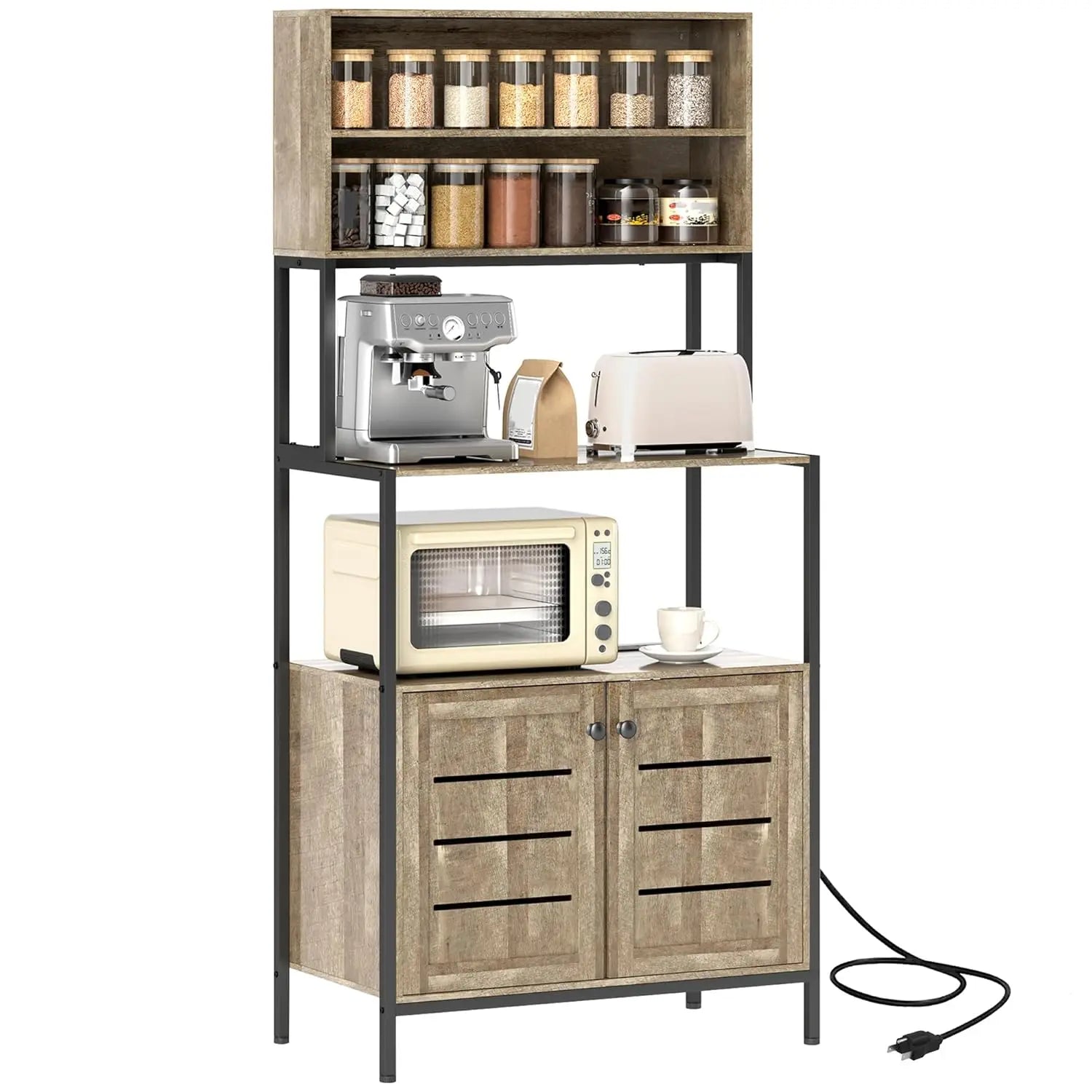 Kitchen Bakers Rack with Power Outlet