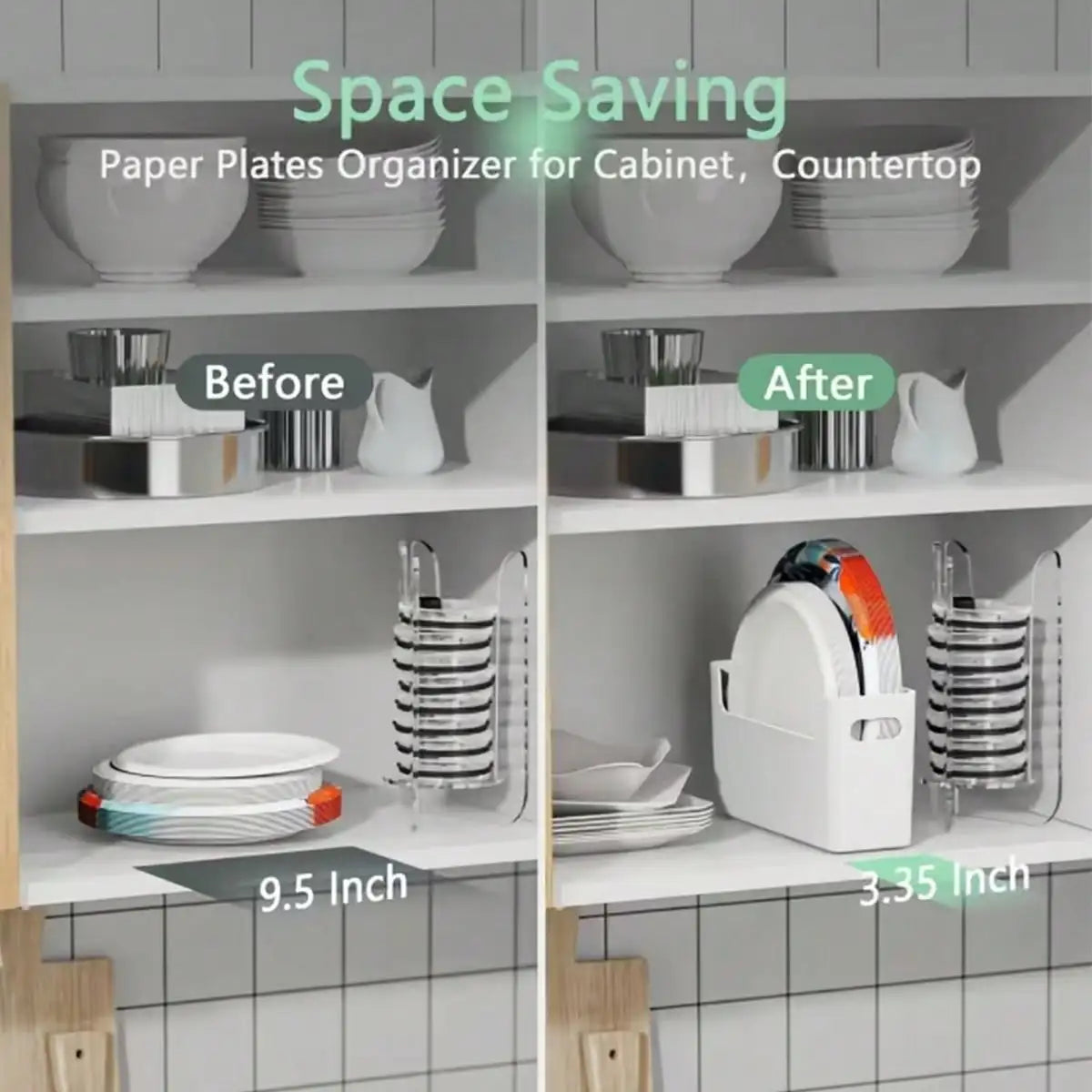 Space Saving Stackable Plastic Plate Organizer
