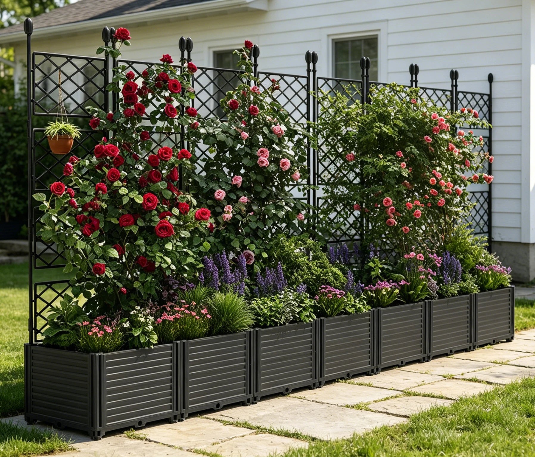Raised Garden Bed Planter Box with Trellis