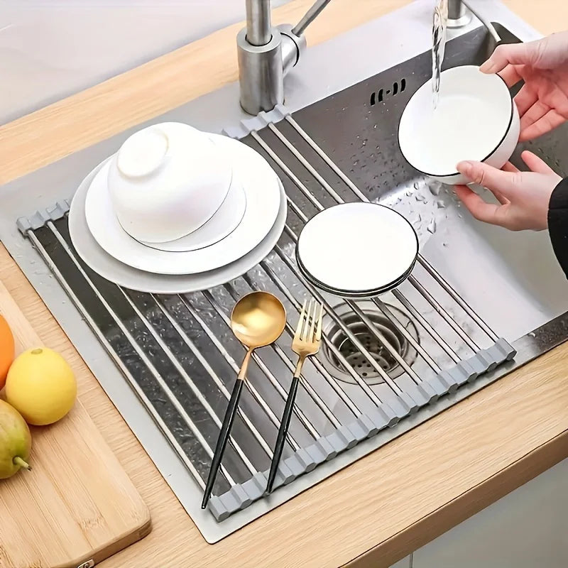 Foldable Roll Up Dish Drainer