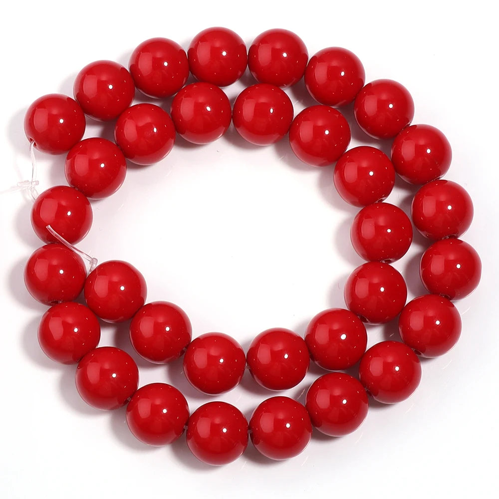 Red Jades Stone Beads Spacer Beads